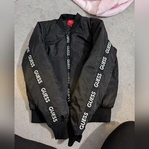 GUESS Black Varsity Bomber Jacket
